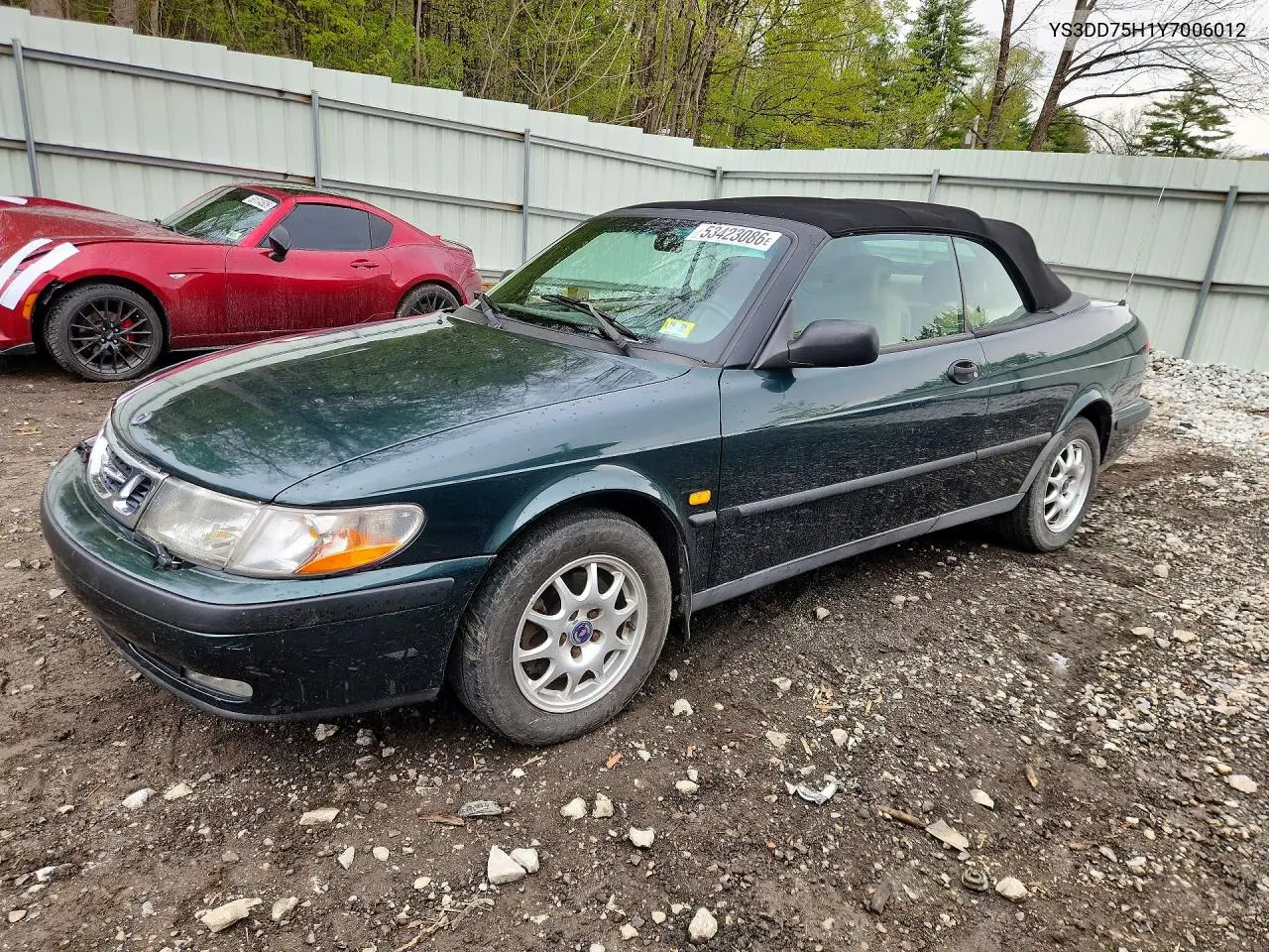 2000 Saab 9-3 VIN: YS3DD75H1Y7006012 Lot: 53423086