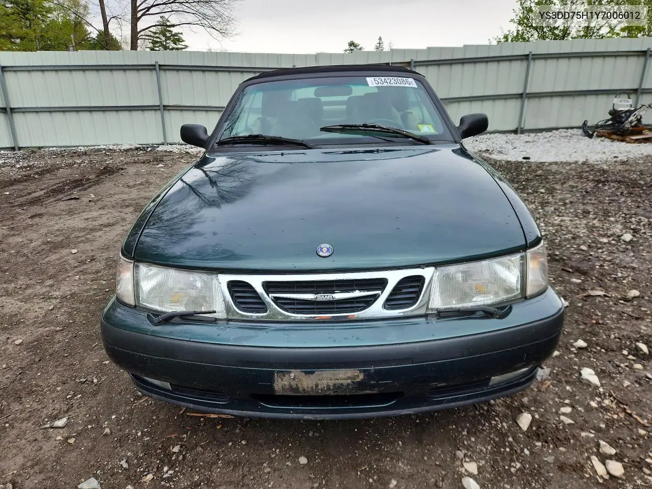 2000 Saab 9-3 VIN: YS3DD75H1Y7006012 Lot: 53423086