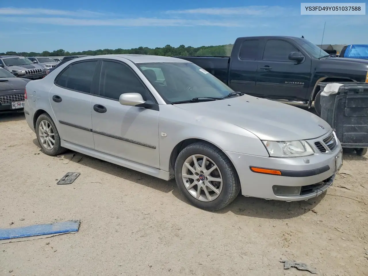 2005 Saab 9-3 Arc VIN: YS3FD49Y051037588 Lot: 53986256
