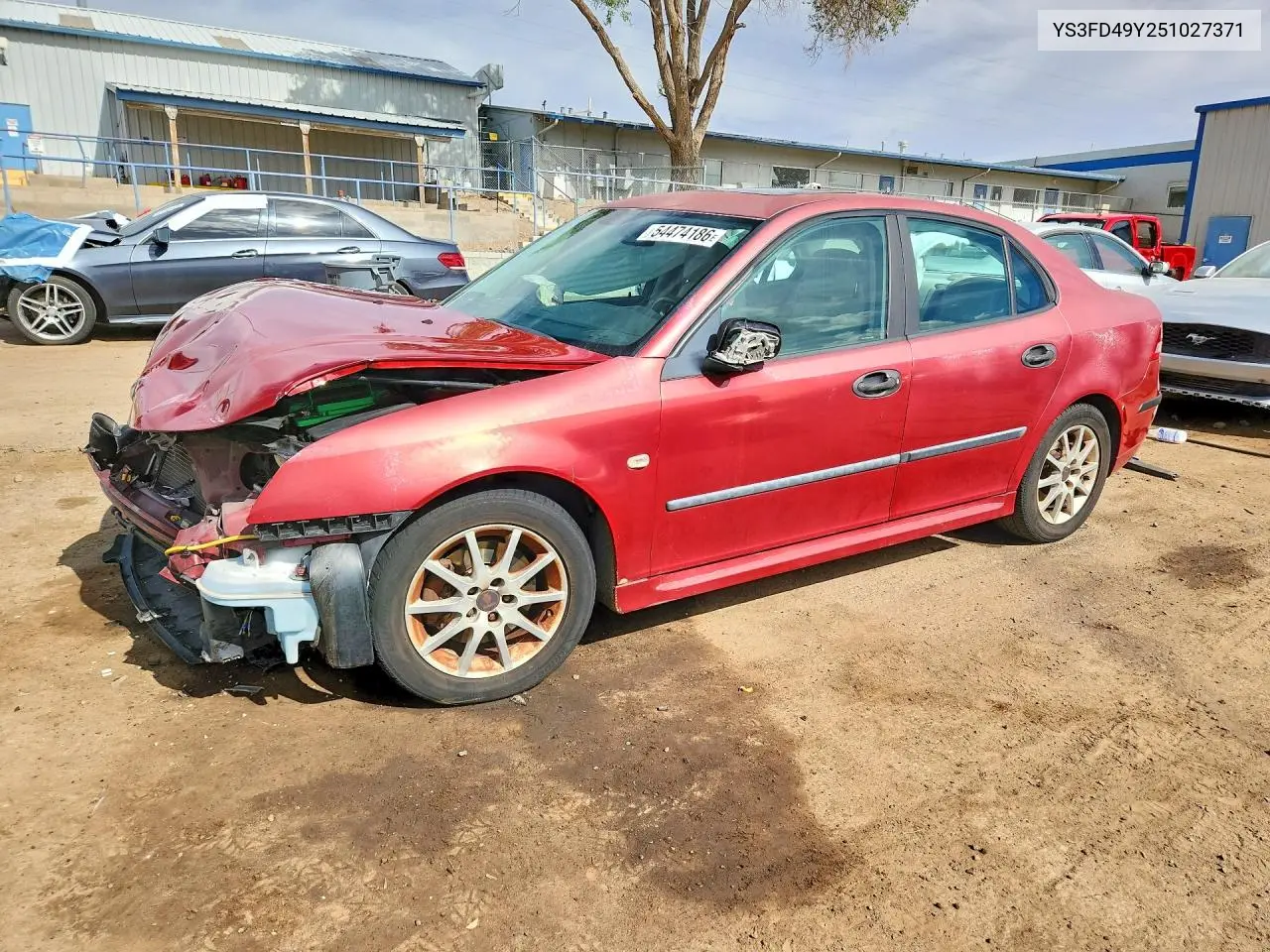 2005 Saab 9-3 Arc VIN: YS3FD49Y251027371 Lot: 54474186