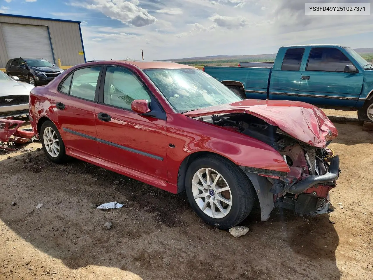 2005 Saab 9-3 Arc VIN: YS3FD49Y251027371 Lot: 54474186