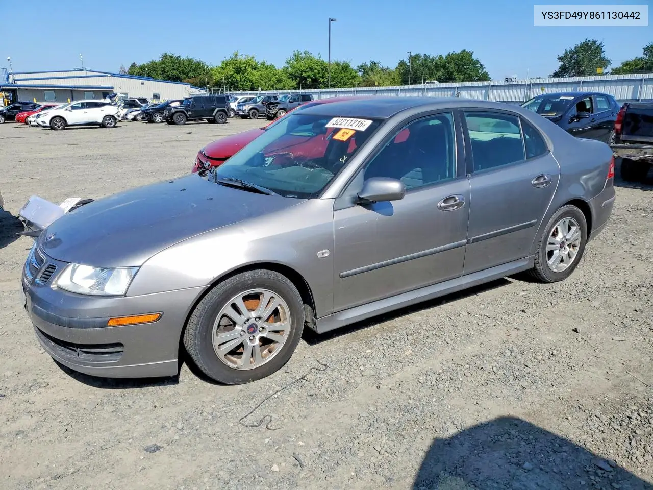 2006 Saab 9-3 VIN: YS3FD49Y861130442 Lot: 52211216
