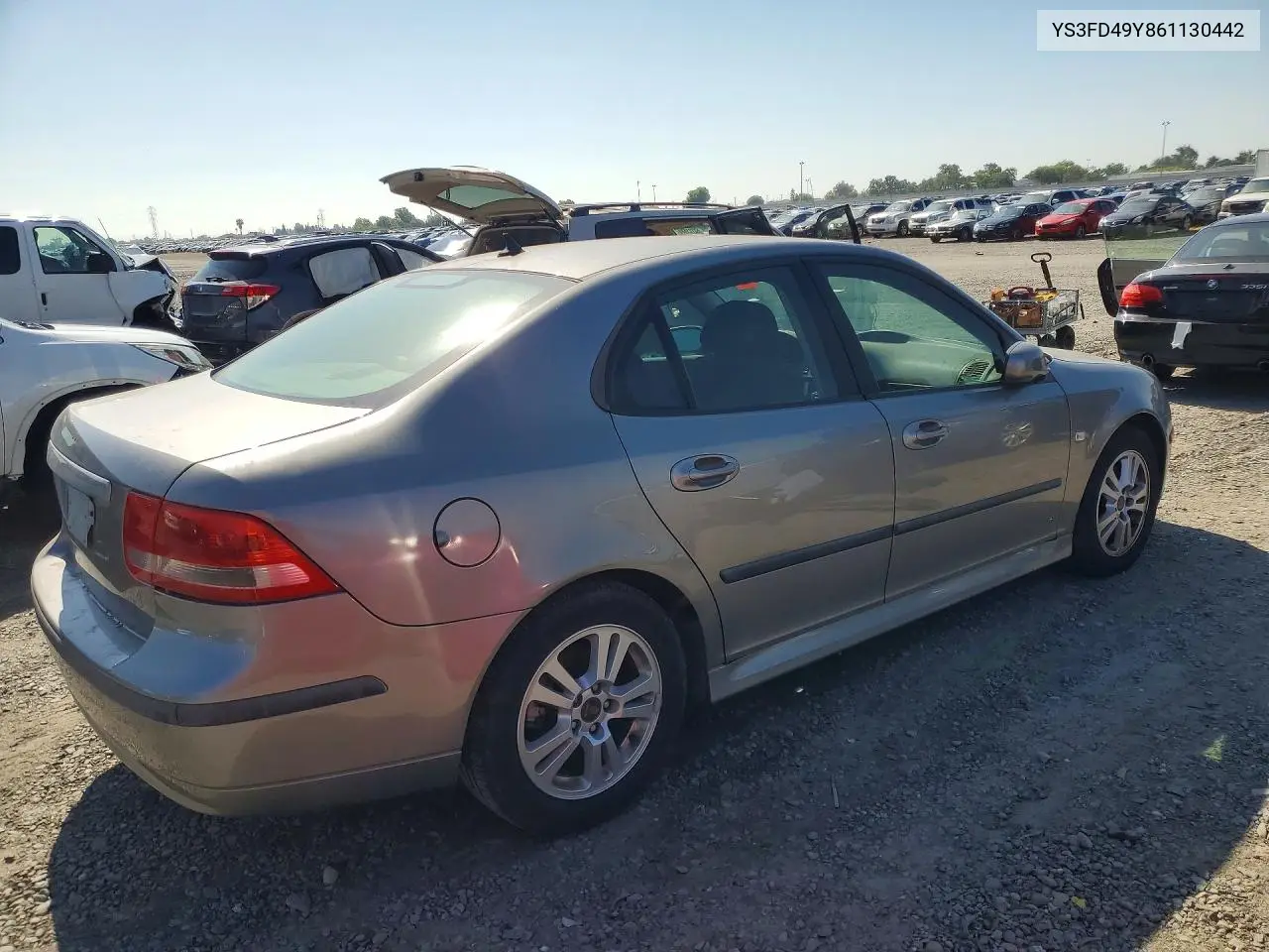 2006 Saab 9-3 VIN: YS3FD49Y861130442 Lot: 52211216