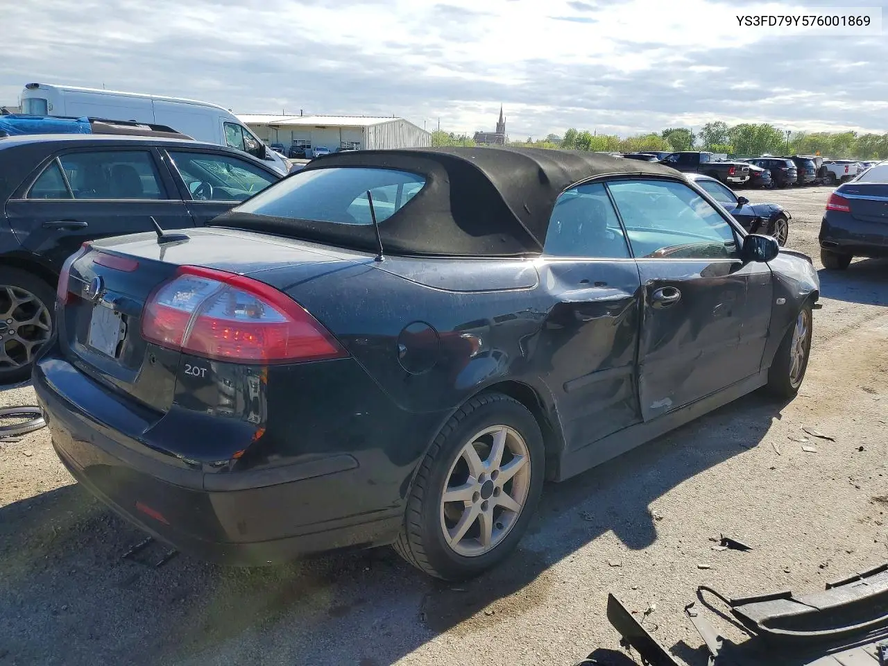 2007 Saab 9-3 2.0T VIN: YS3FD79Y576001869 Lot: 53445486