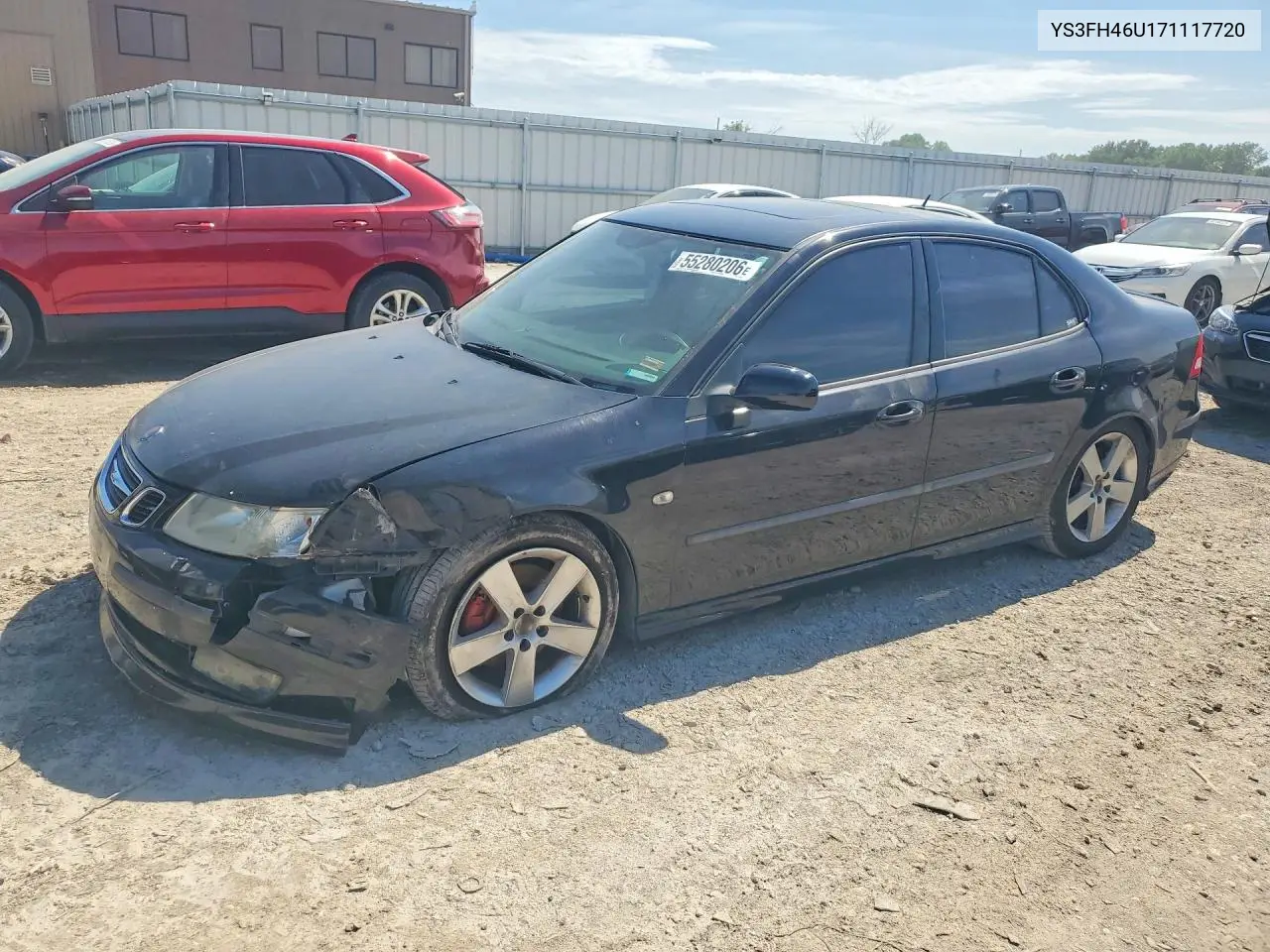 2007 Saab 9-3 Aero VIN: YS3FH46U171117720 Lot: 55280206