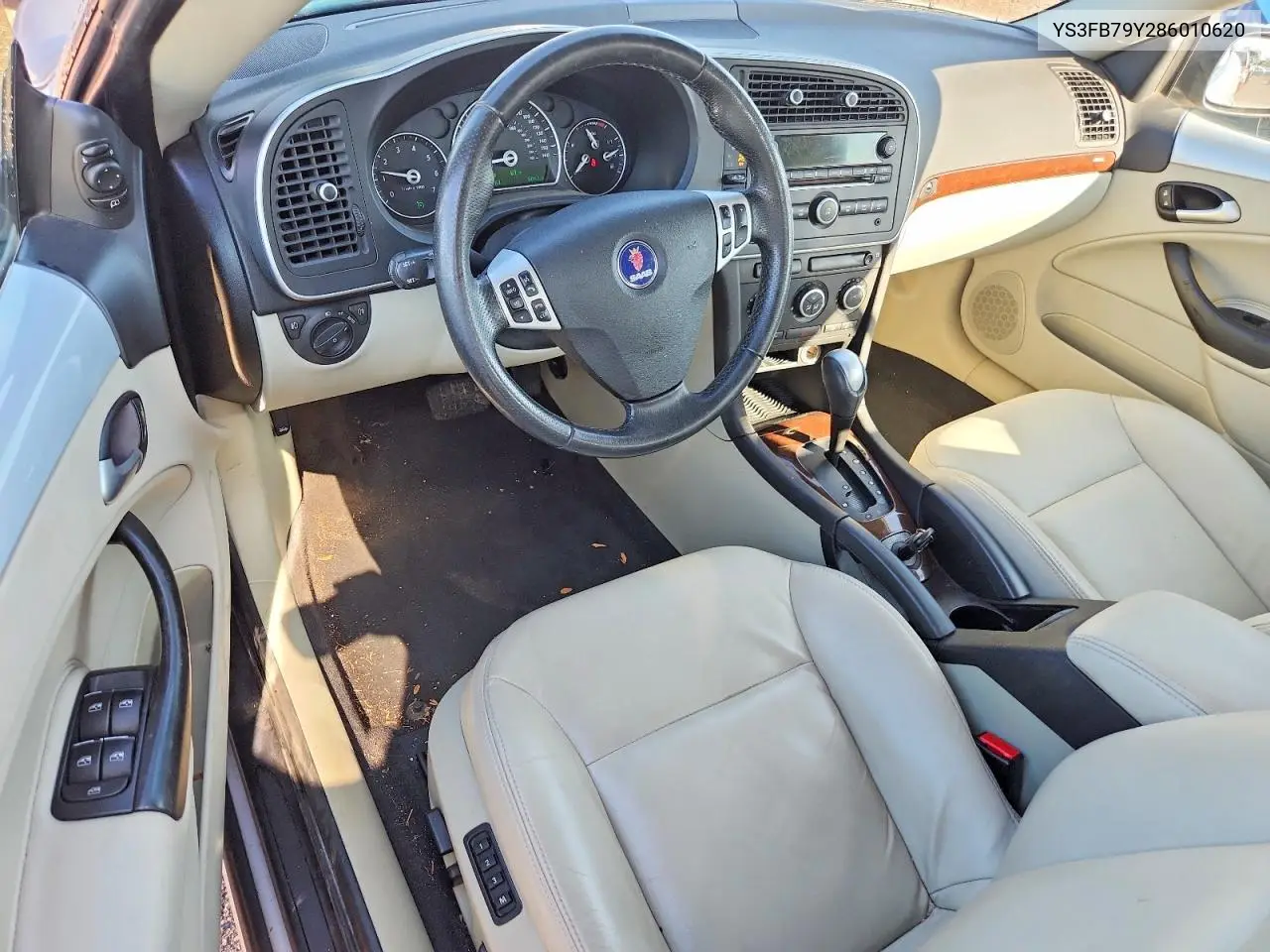 2008 Saab 9-3 2.0T VIN: YS3FB79Y286010620 Lot: 58087526