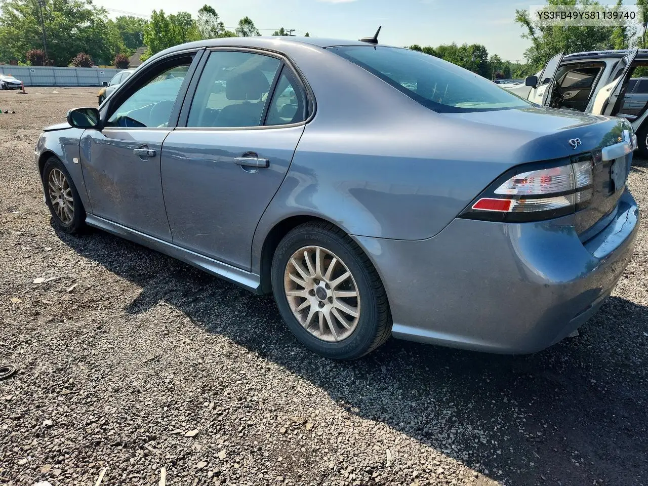 2008 Saab 9-3 2.0T VIN: YS3FB49Y581139740 Lot: 59006816
