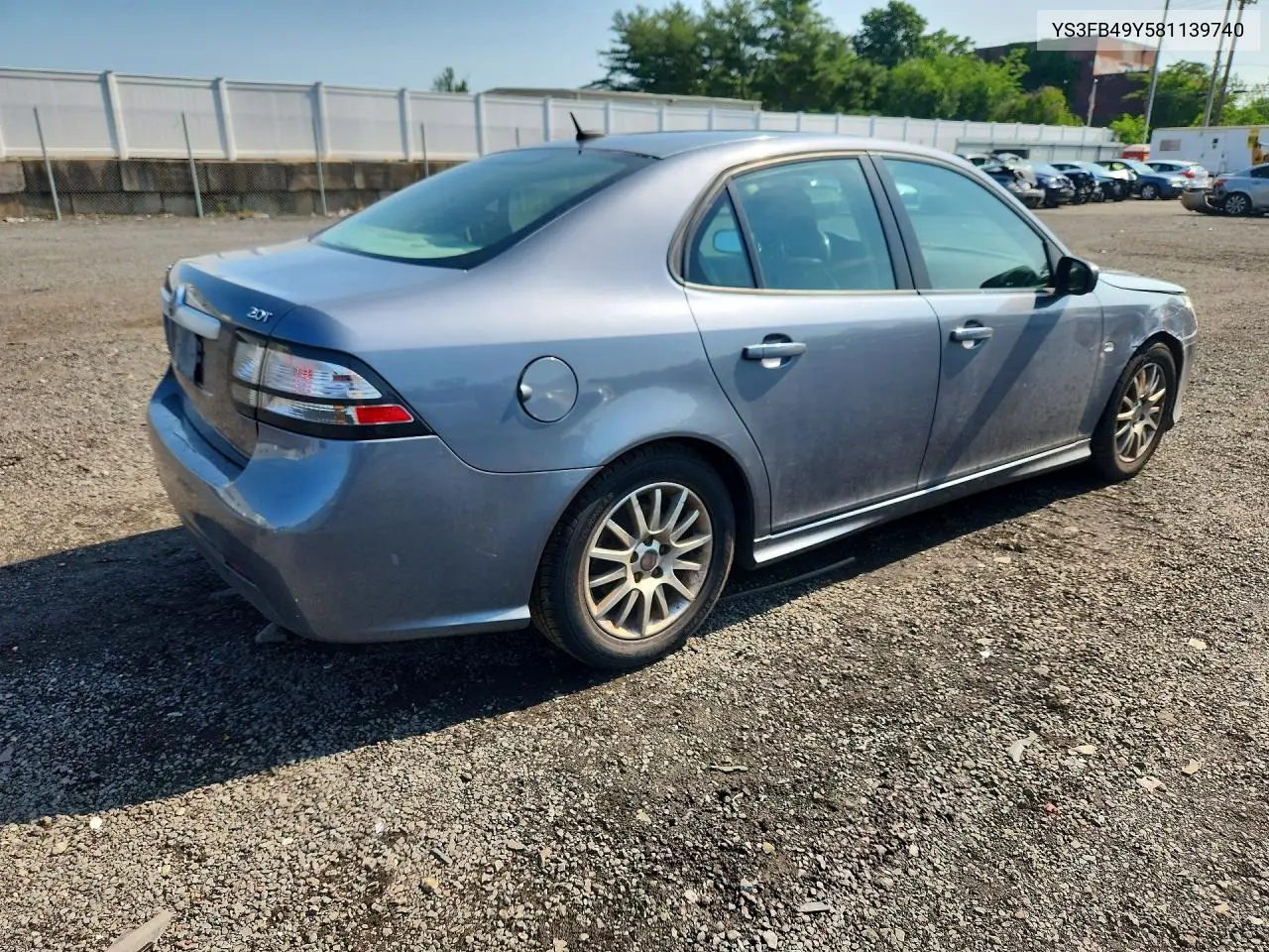 2008 Saab 9-3 2.0T VIN: YS3FB49Y581139740 Lot: 59006816