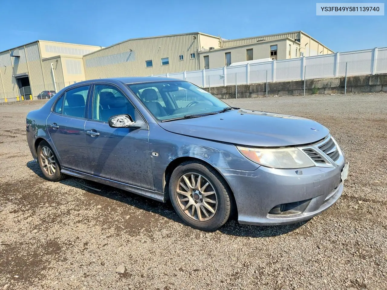2008 Saab 9-3 2.0T VIN: YS3FB49Y581139740 Lot: 59006816