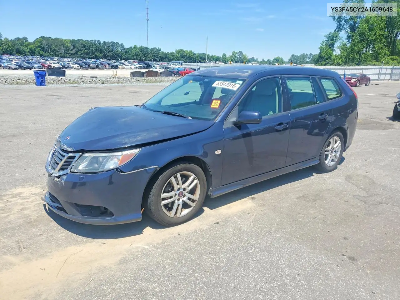 2010 Saab 9-3 2.0T VIN: YS3FA5CY2A1609648 Lot: 53543916