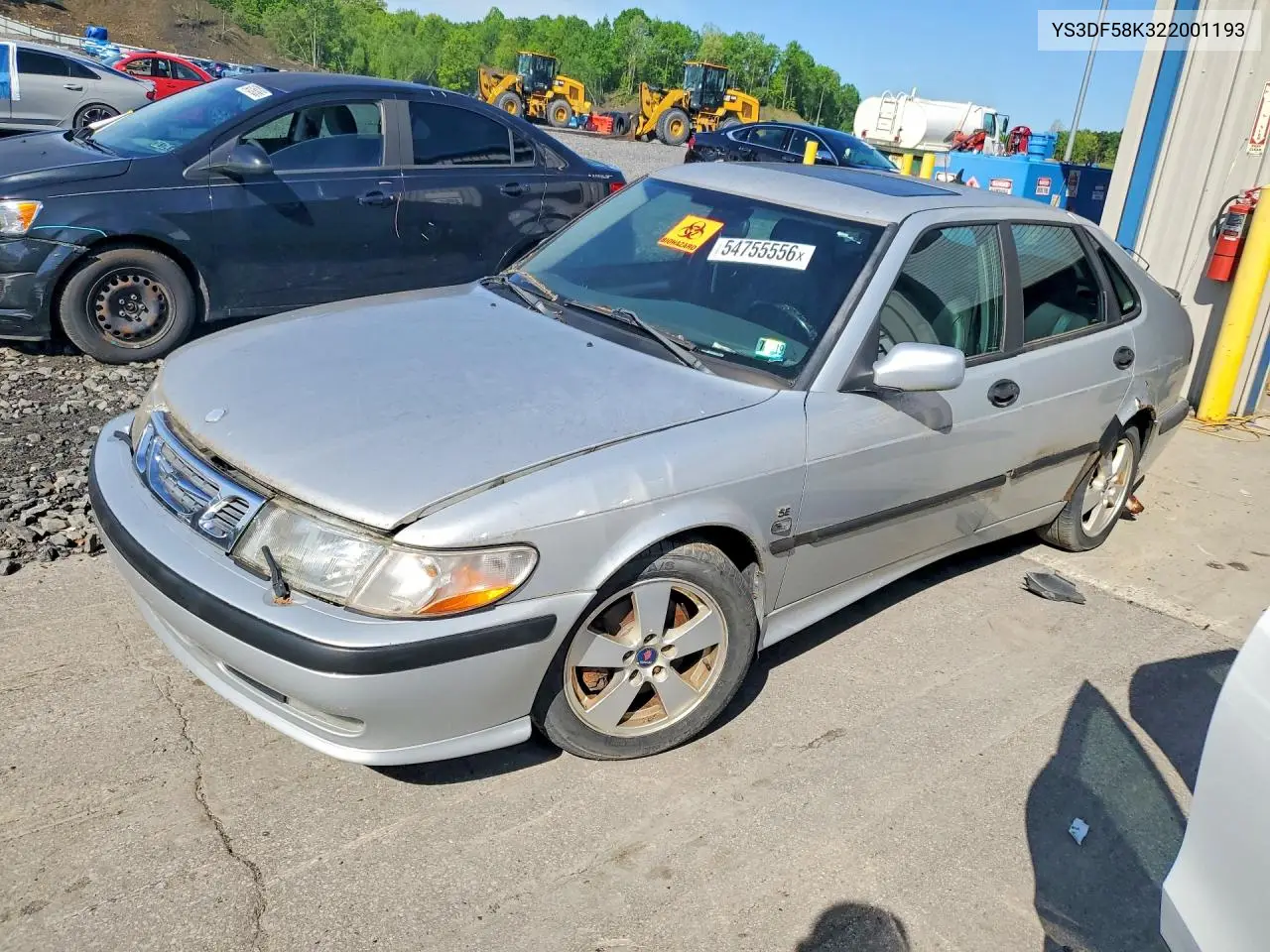 2002 Saab 9-3 Se VIN: YS3DF58K322001193 Lot: 54755556