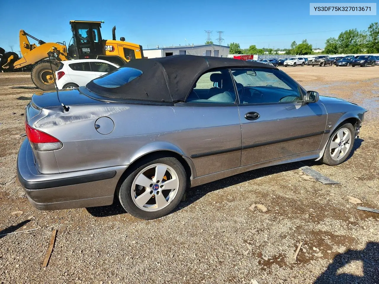 2002 Saab 9-3 Se VIN: YS3DF75K327013671 Lot: 56808396