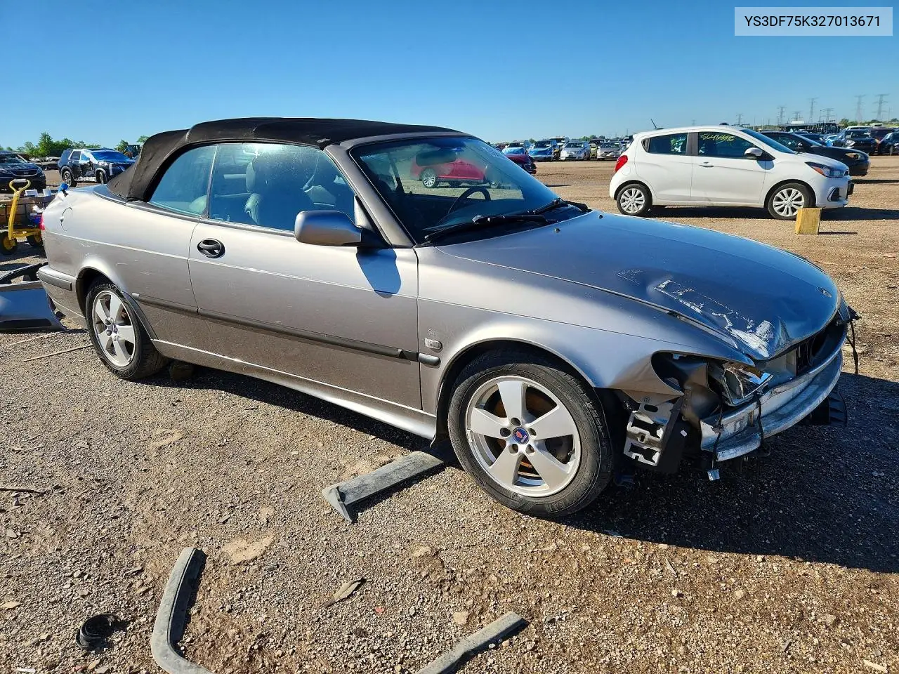2002 Saab 9-3 Se VIN: YS3DF75K327013671 Lot: 56808396