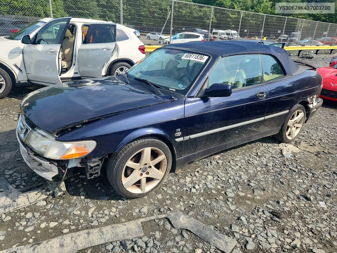 2003 Saab 9-3 Se VIN: YS3DF78K437003700 Lot: 60611836