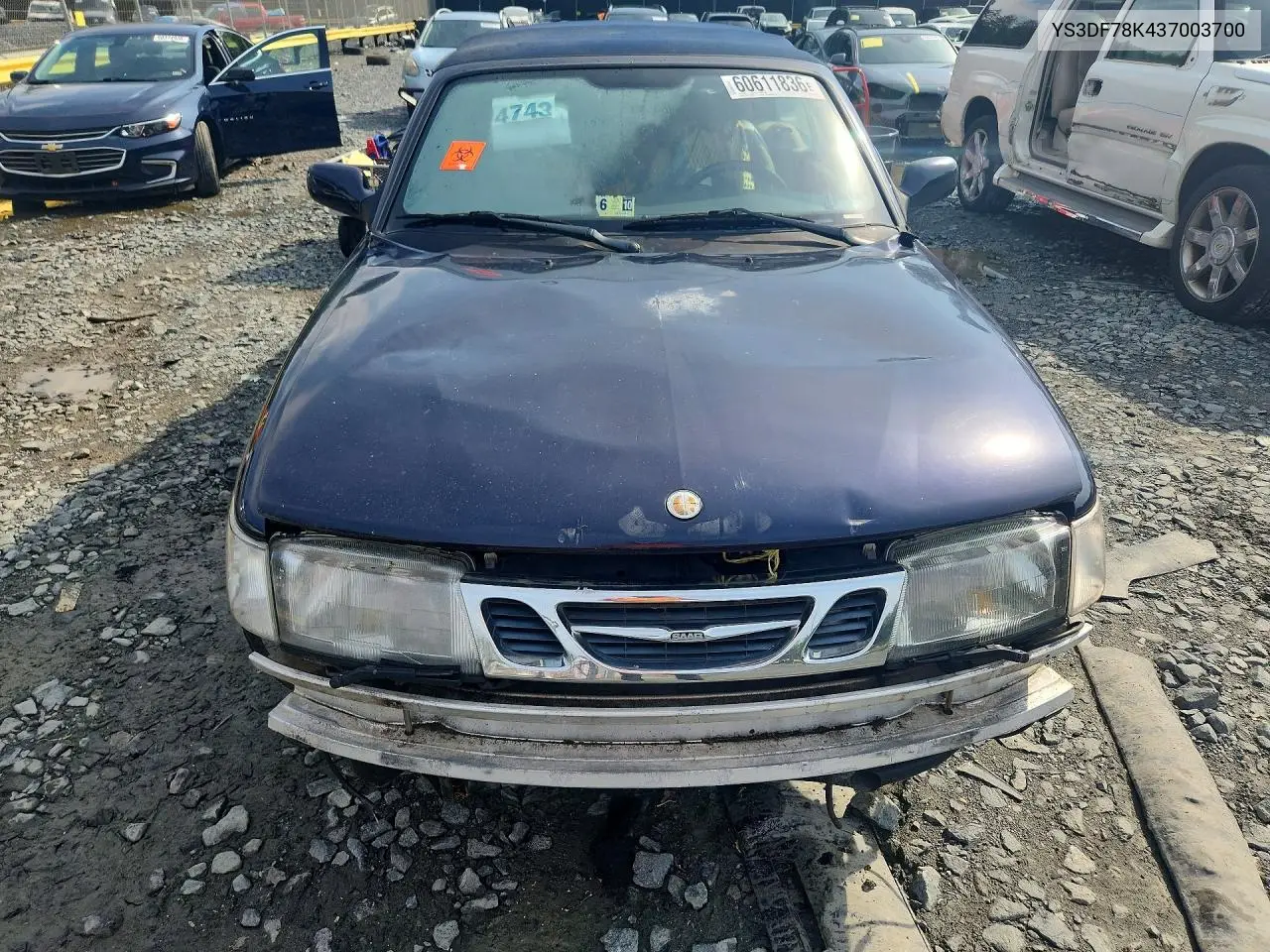 2003 Saab 9-3 Se VIN: YS3DF78K437003700 Lot: 60611836
