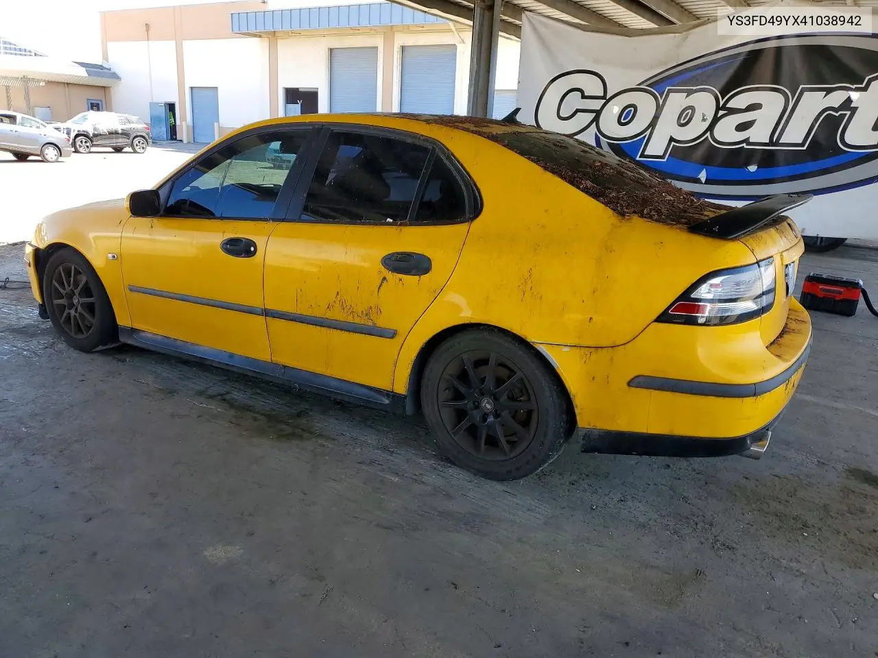 2004 Saab 9-3 Arc VIN: YS3FD49YX41038942 Lot: 49025336