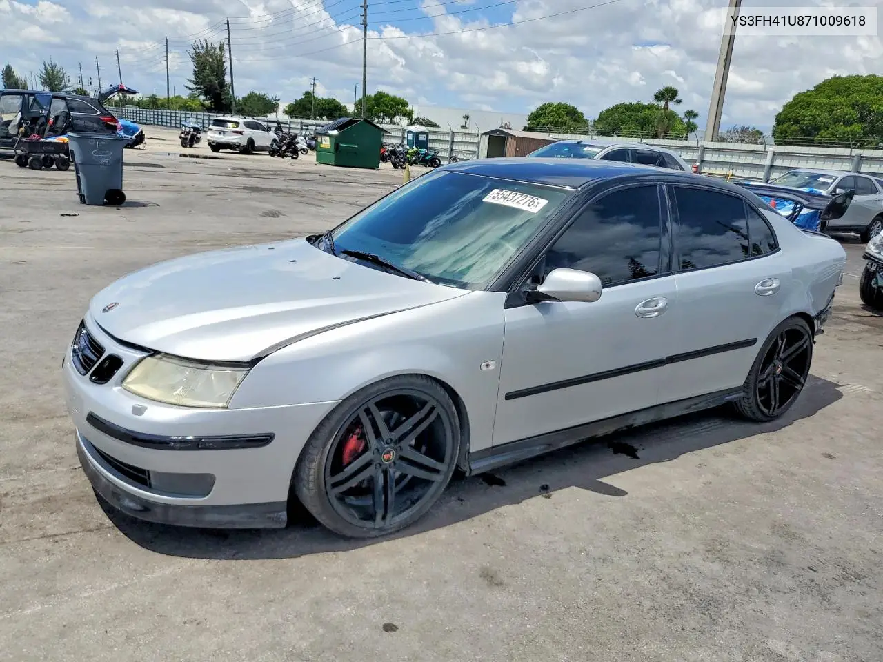 2007 Saab 9-3 Aero VIN: YS3FH41U871009618 Lot: 55437276