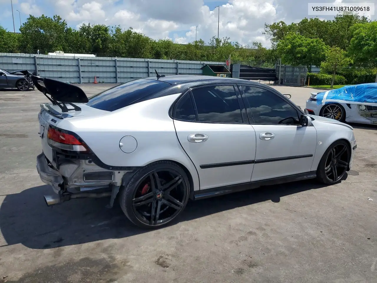 2007 Saab 9-3 Aero VIN: YS3FH41U871009618 Lot: 55437276