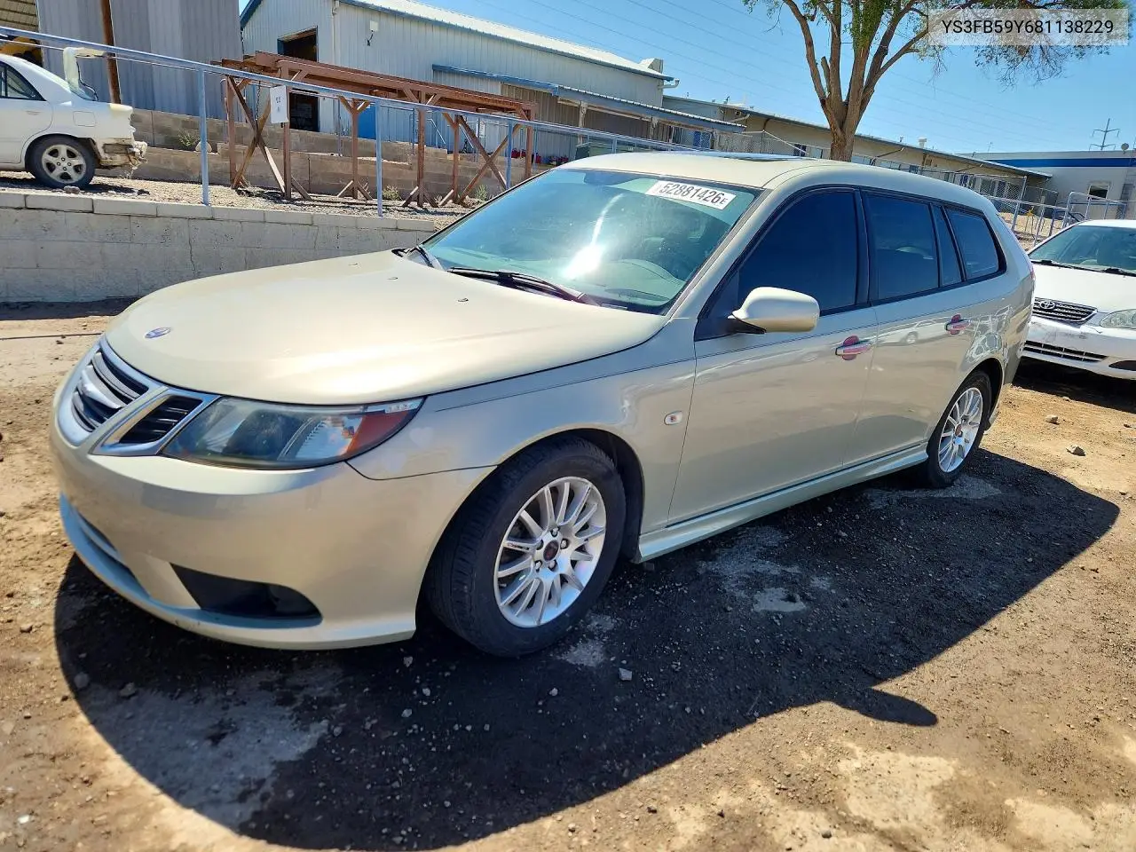 2008 Saab 9-3 2.0T VIN: YS3FB59Y681138229 Lot: 52881426