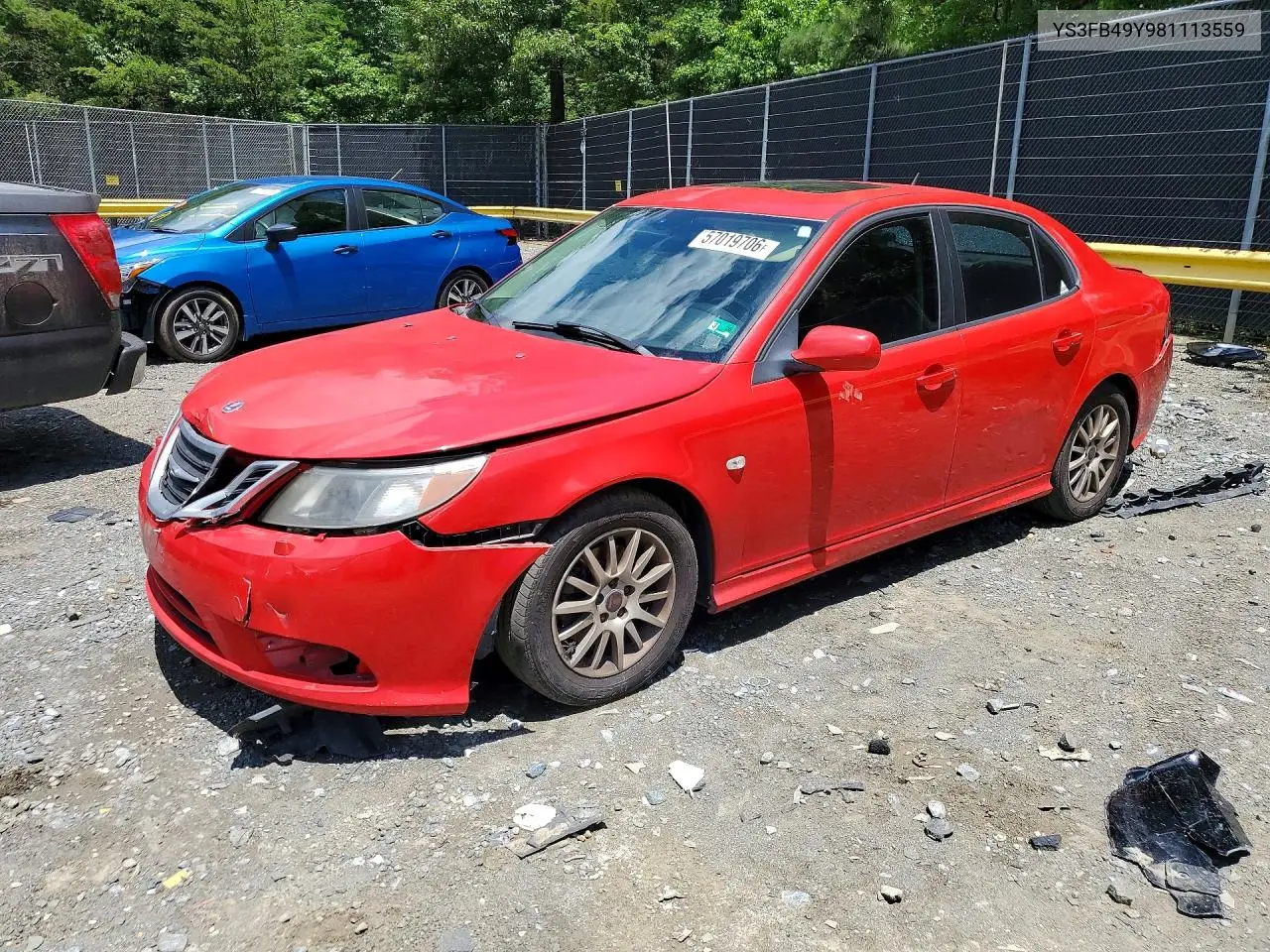 2008 Saab 9-3 2.0T VIN: YS3FB49Y981113559 Lot: 57019706