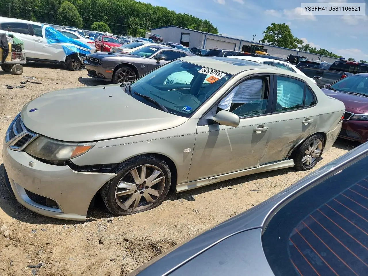 2008 Saab 9-3 Aero VIN: YS3FH41U581106521 Lot: 60609706