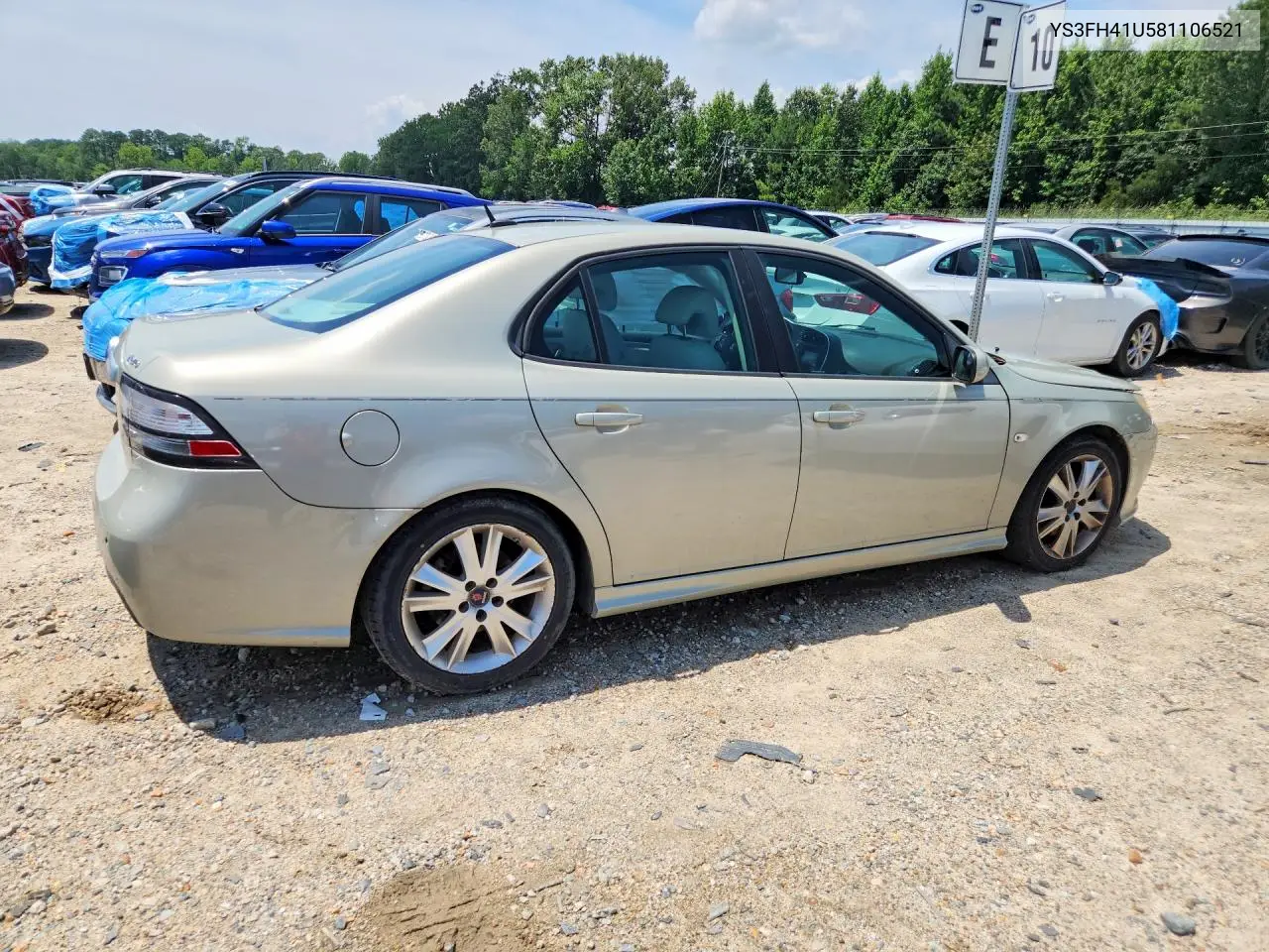2008 Saab 9-3 Aero VIN: YS3FH41U581106521 Lot: 60609706