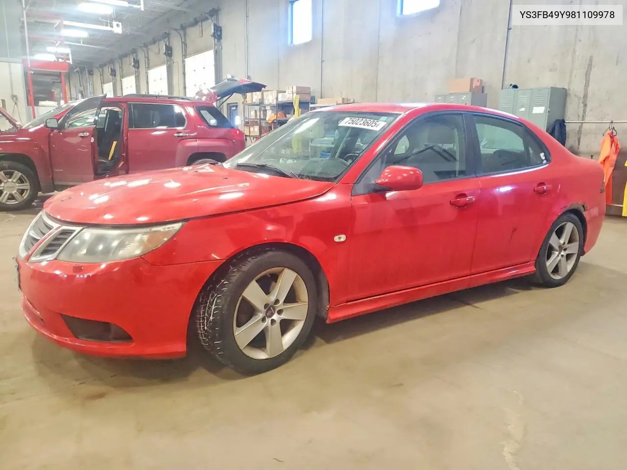 2008 Saab 9-3 2.0T VIN: YS3FB49Y981109978 Lot: 75023605