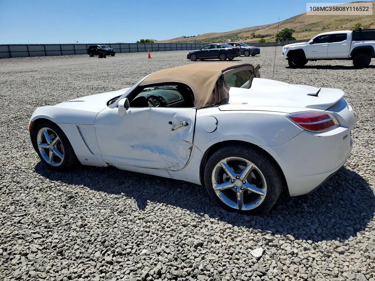 2008 Saturn Sky VIN: 1G8MC35B08Y116522 Lot: 58136276