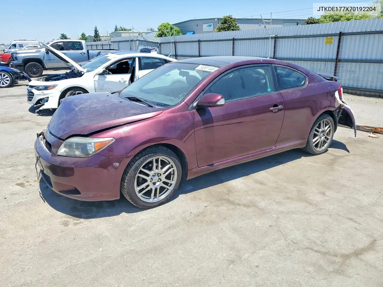 2007 Scion Tc Base VIN: JTKDE177X70192204 Lot: 58307446