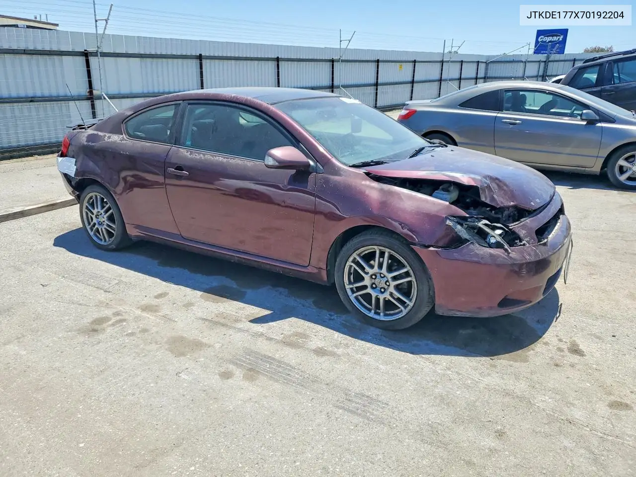 2007 Scion Tc Base VIN: JTKDE177X70192204 Lot: 58307446