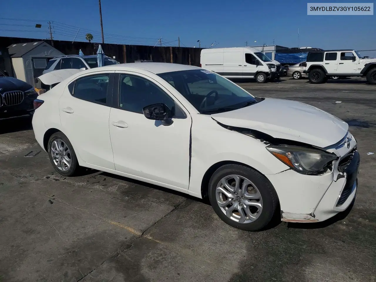 2016 Scion Ia Base VIN: 3MYDLBZV3GY105622 Lot: 52018476