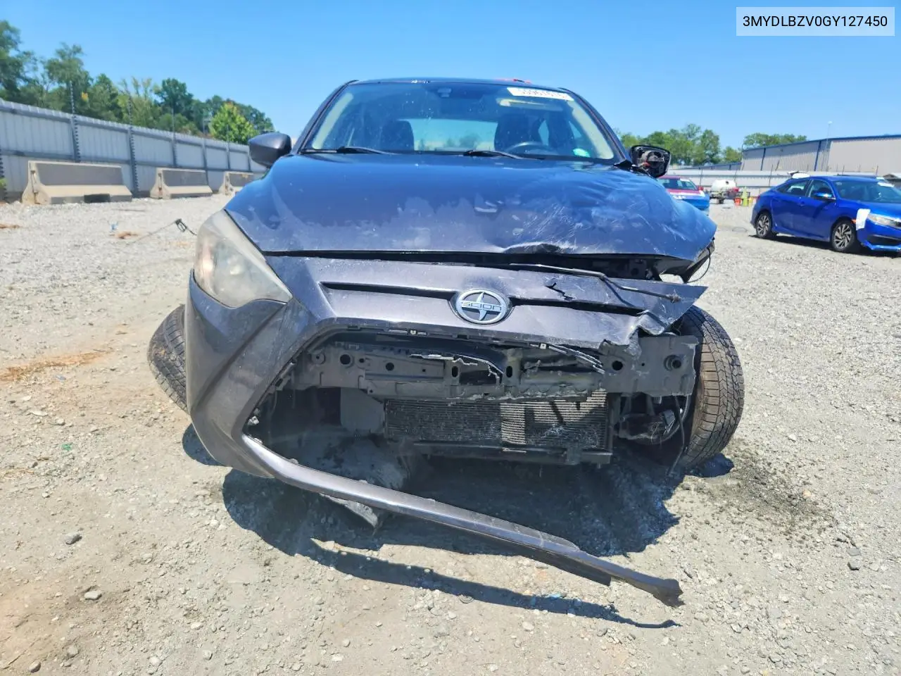 2016 Scion Ia Base VIN: 3MYDLBZV0GY127450 Lot: 55961616