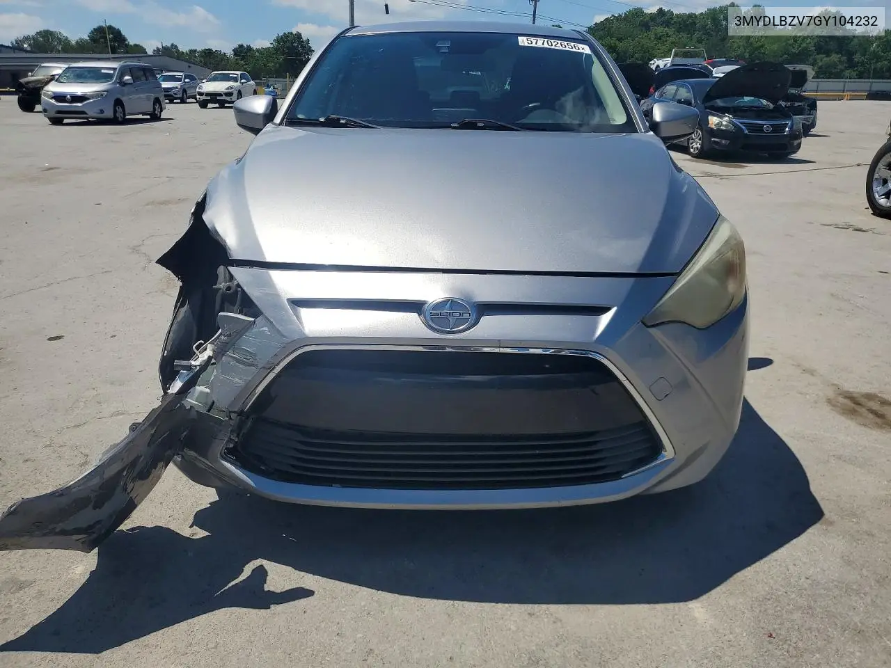 2016 Scion Ia Base VIN: 3MYDLBZV7GY104232 Lot: 57702656
