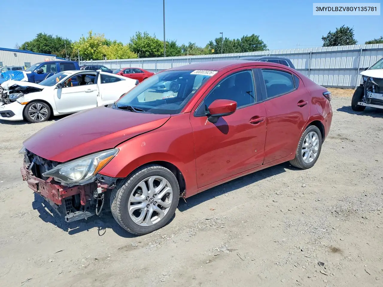 2016 Scion Ia Base VIN: 3MYDLBZV8GY135781 Lot: 58083926