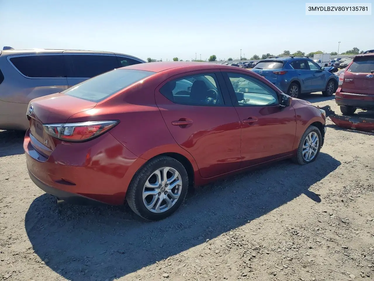 2016 Scion Ia Base VIN: 3MYDLBZV8GY135781 Lot: 58083926