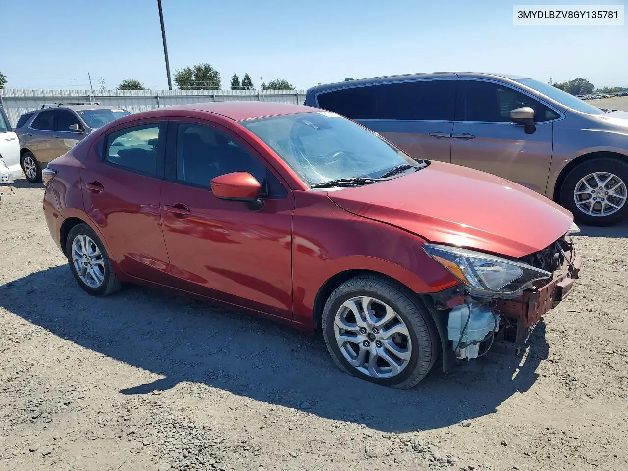 2016 Scion Ia Base VIN: 3MYDLBZV8GY135781 Lot: 58083926
