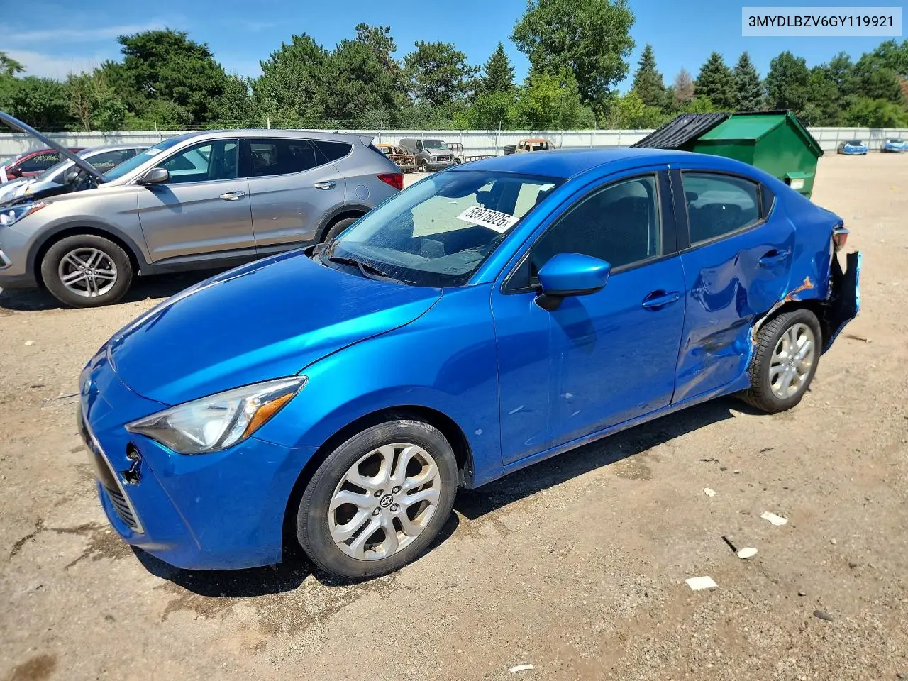 2016 Scion Ia Base VIN: 3MYDLBZV6GY119921 Lot: 58976026