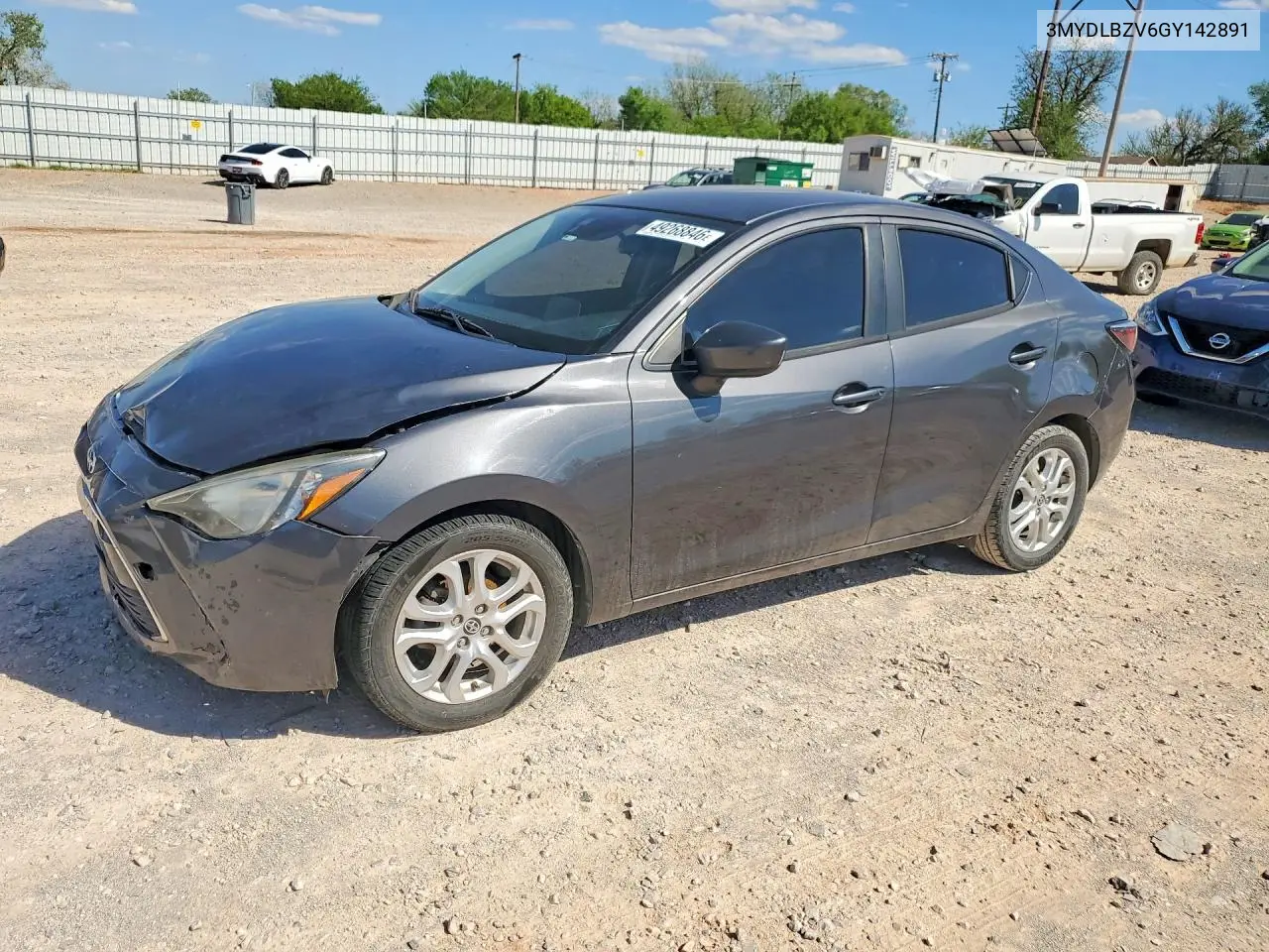 2016 Scion Ia Base VIN: 3MYDLBZV6GY142891 Lot: 52563806