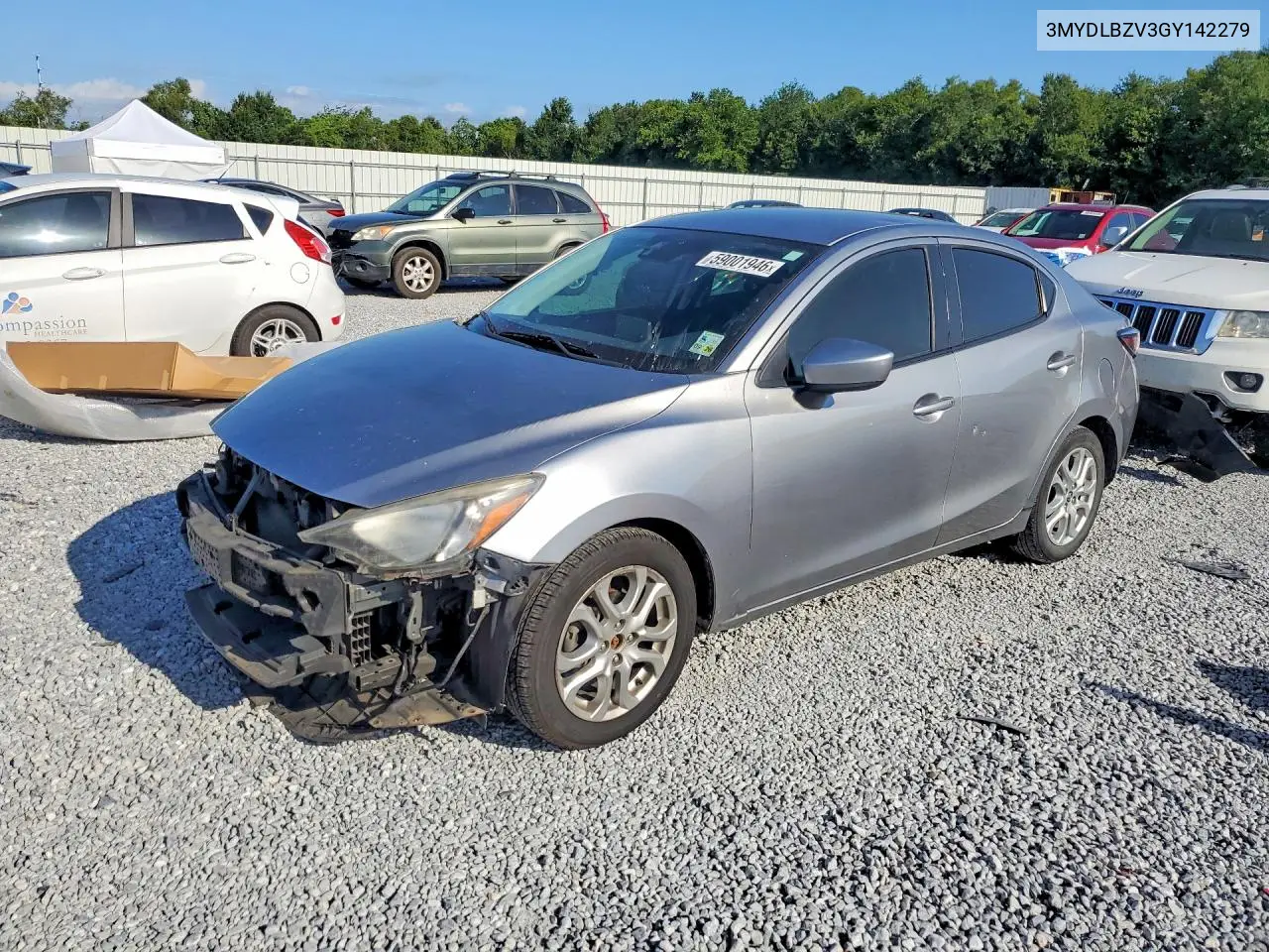 2016 Scion Ia Base VIN: 3MYDLBZV3GY142279 Lot: 59001946