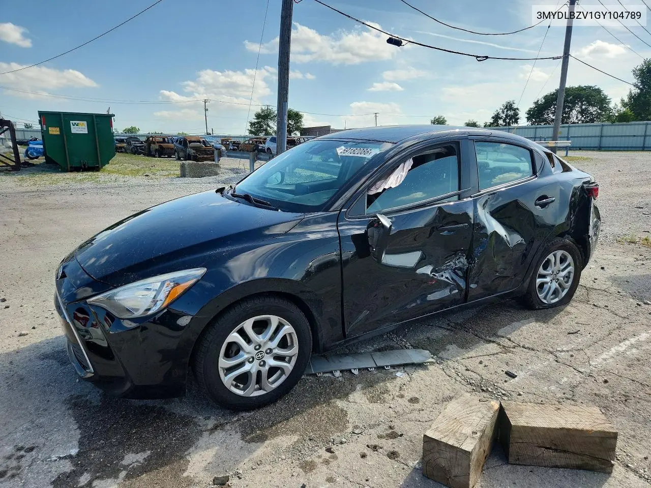 2016 Scion Ia Base VIN: 3MYDLBZV1GY104789 Lot: 59182086