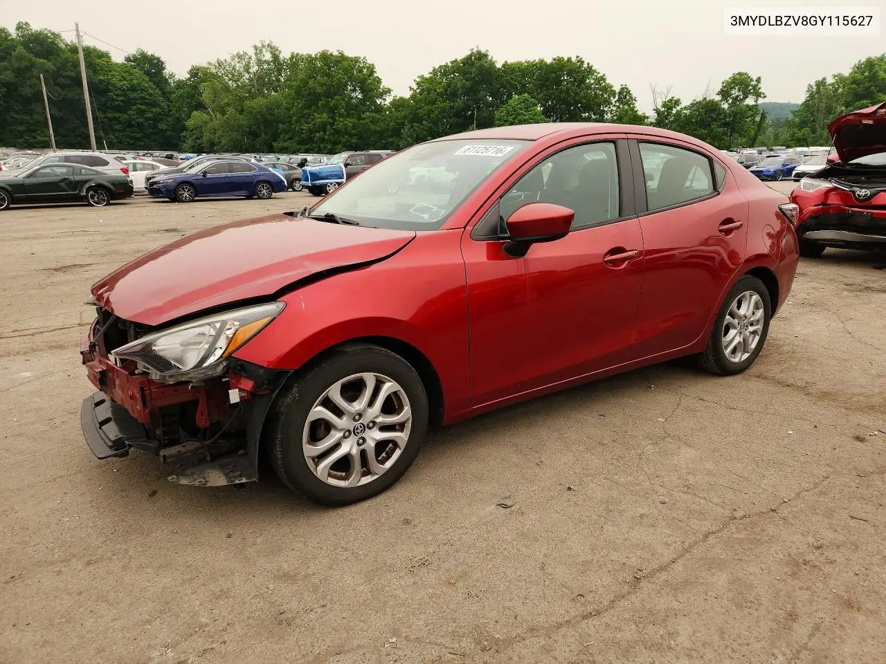 2016 Scion Ia Base VIN: 3MYDLBZV8GY115627 Lot: 61125716