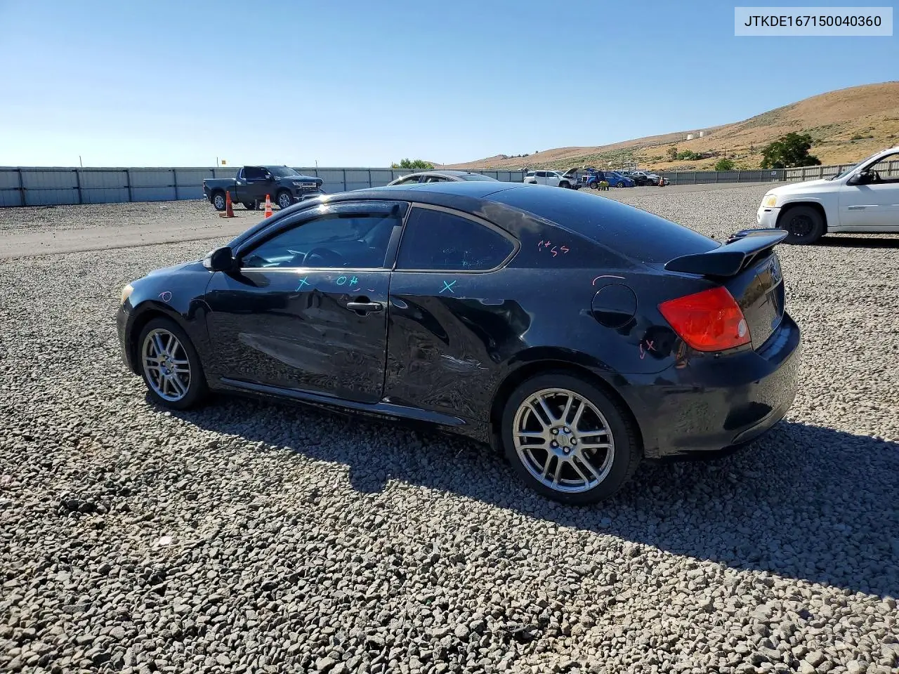 2005 Scion Tc Base VIN: JTKDE167150040360 Lot: 61045066