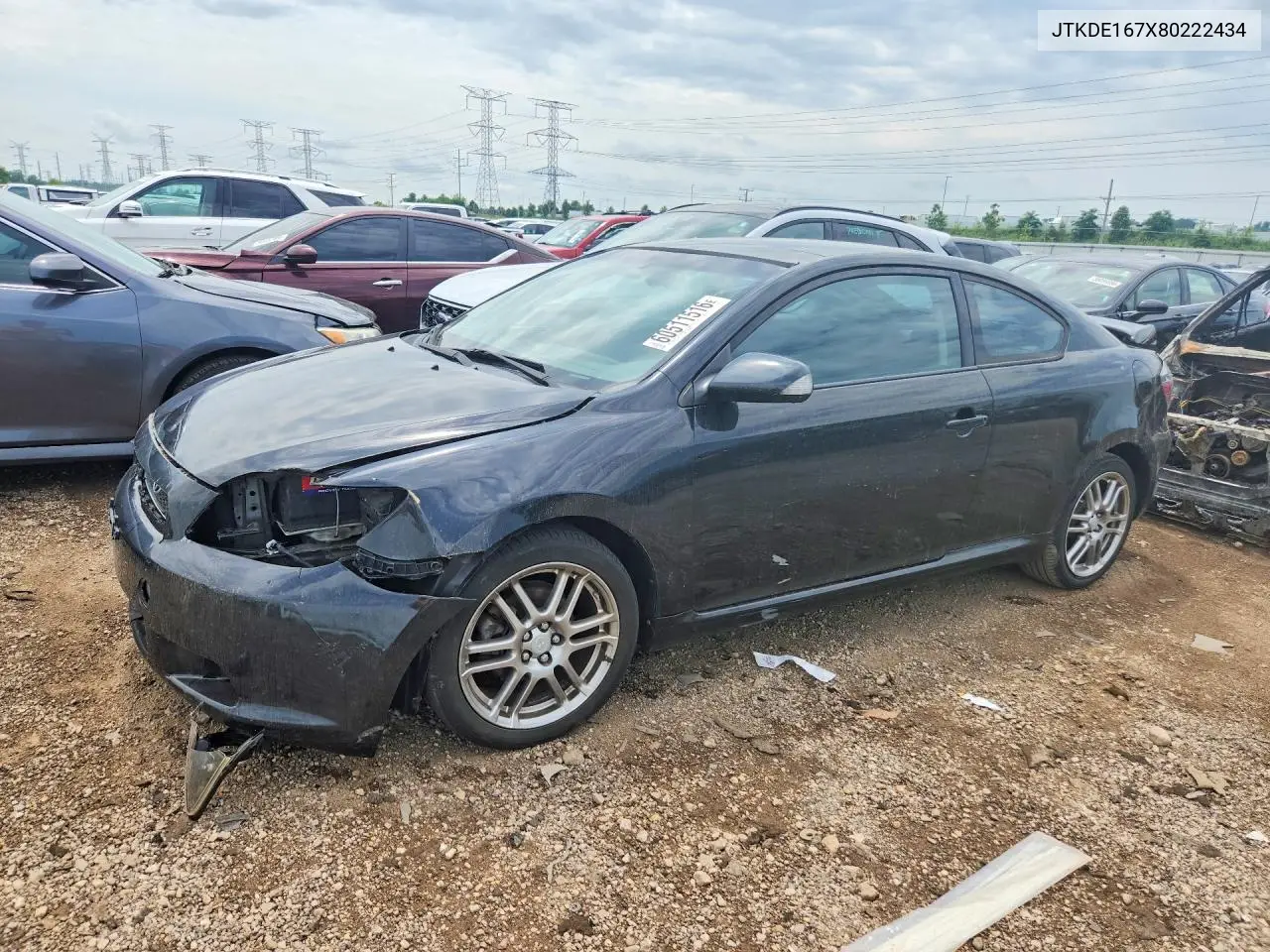 2008 Scion Tc Base VIN: JTKDE167X80222434 Lot: 60511516
