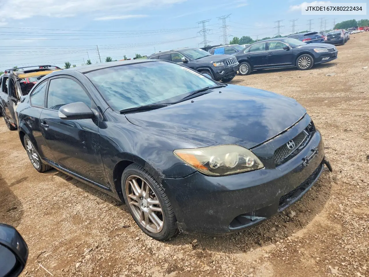 2008 Scion Tc Base VIN: JTKDE167X80222434 Lot: 60511516