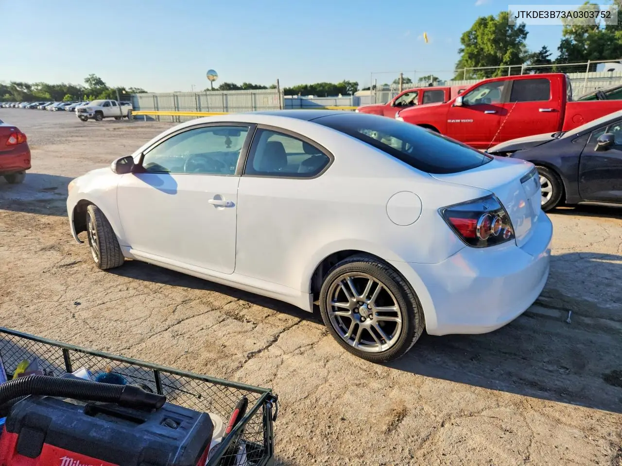 2010 Scion Tc Base VIN: JTKDE3B73A0303752 Lot: 60138746