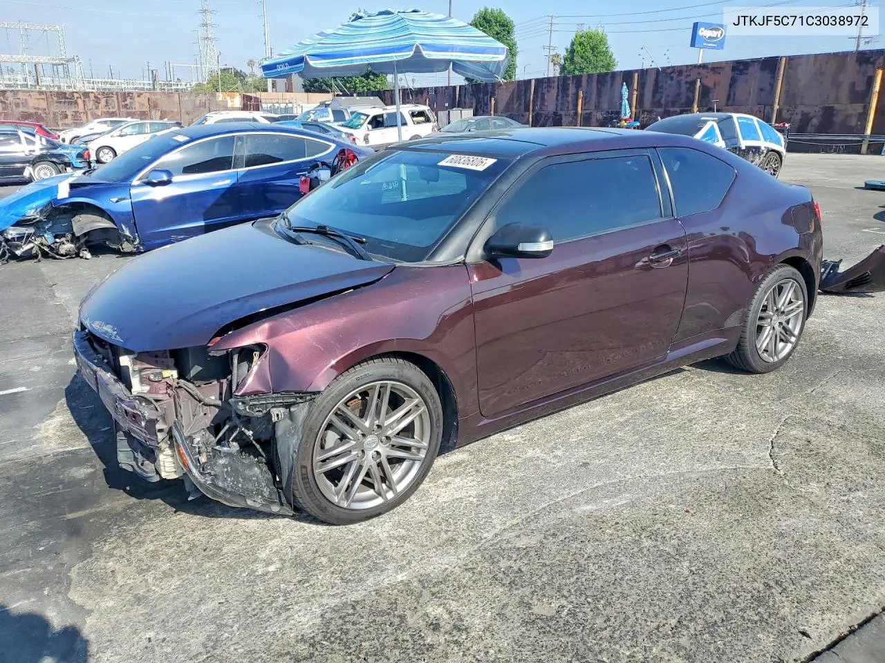 2012 Scion Tc Base VIN: JTKJF5C71C3038972 Lot: 60836806