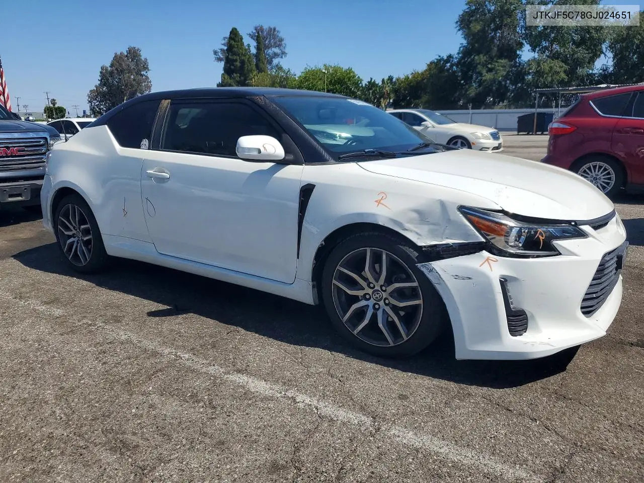 2016 Scion Tc Base VIN: JTKJF5C78GJ024651 Lot: 54434676