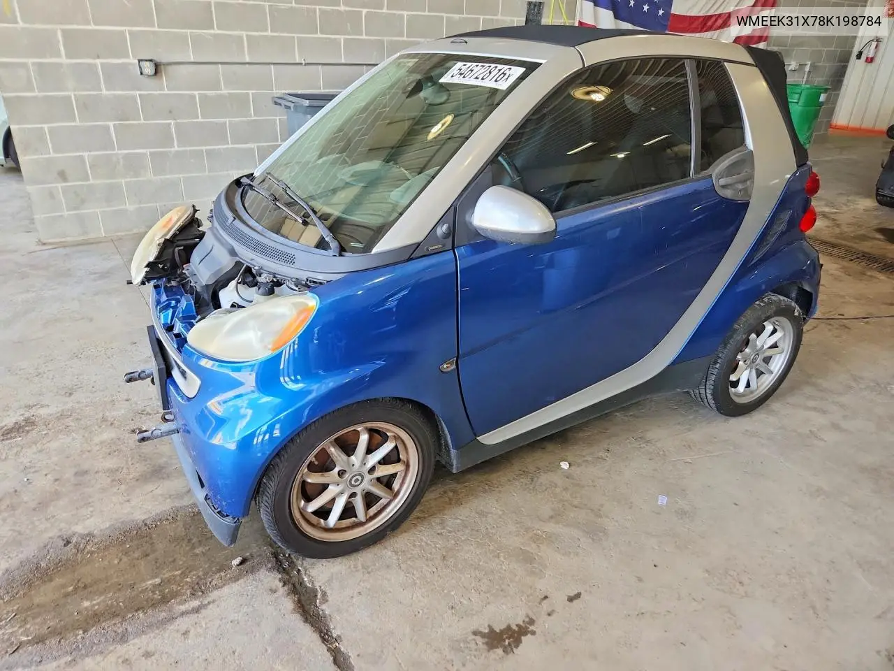 2008 Smart Fortwo Passion VIN: WMEEK31X78K198784 Lot: 54672816