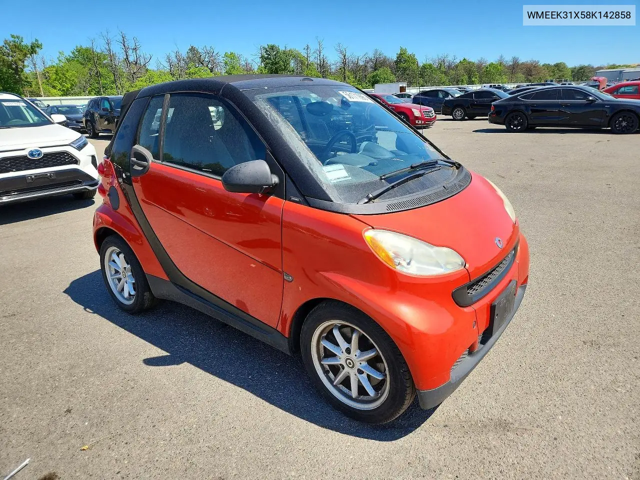 2008 Smart Fortwo Passion VIN: WMEEK31X58K142858 Lot: 56171996
