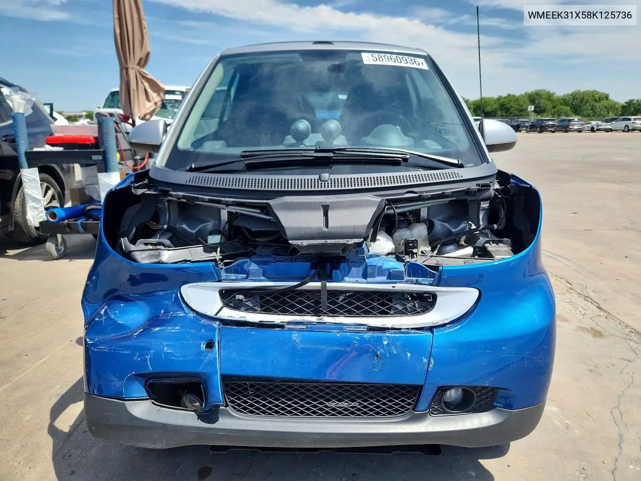 2008 Smart Fortwo Passion VIN: WMEEK31X58K125736 Lot: 58960936